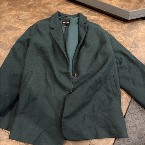 Madewell Dorset Oversized Blazer 1X Dark Palm Wool Blend | Italian Fabric - Picture 3 of 3